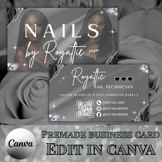 Grey & Silver Premade Business Card