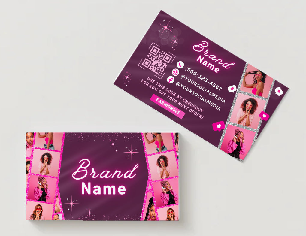 Pink PreMade Business Card