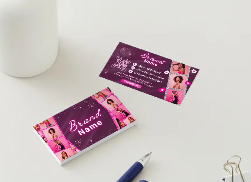Pink PreMade Business Card